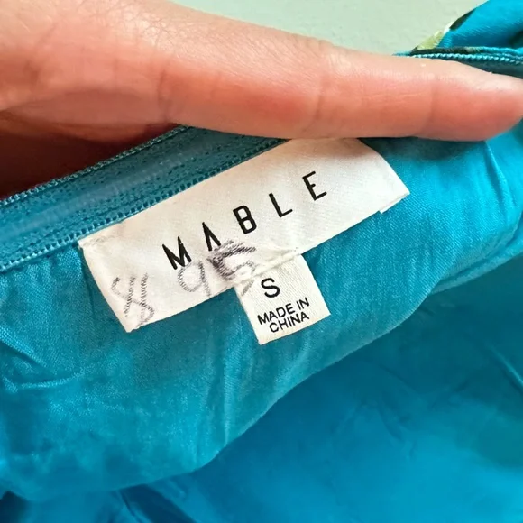 Mable, Blue Floral Rhode Sweetheart Mini Dress, Size S and m | 87 - Picture 5 of 6